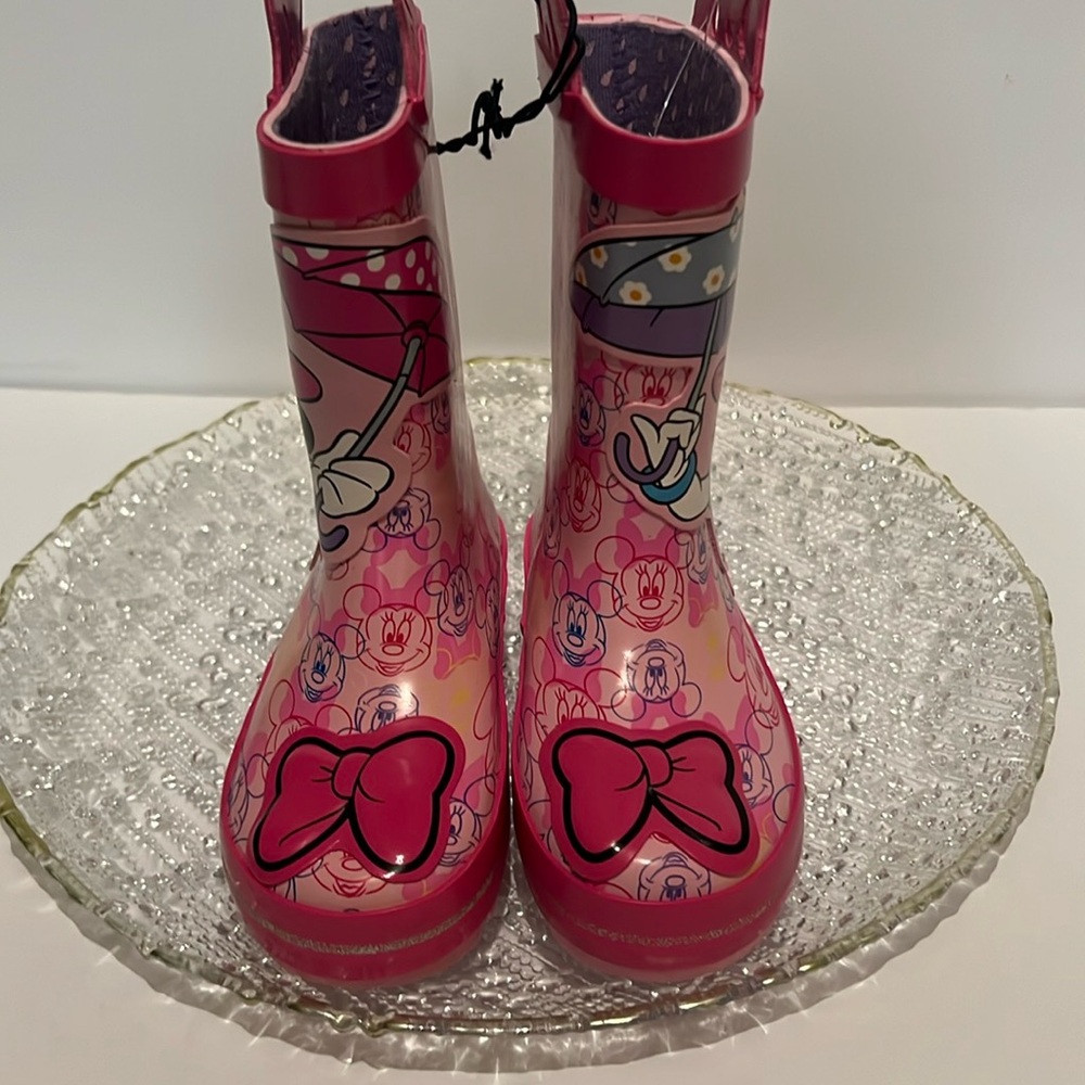 Disney Pink Kids Boots with Bow Design